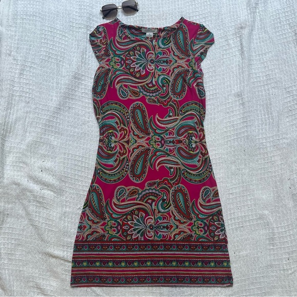 Liz Claiborne pink pattern dress size medium - Picture 1 of 7